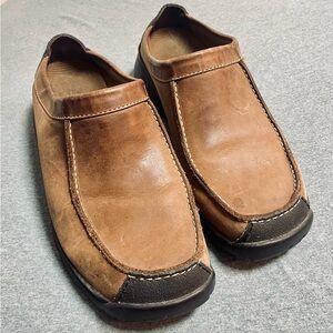 Clarks Brown Leather Slip-On Shoes